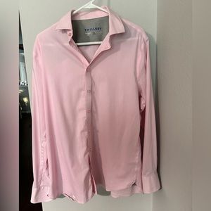 Twillory 16.5 34-35 Performance Tailored Fit Dress Shirt (Pink)
